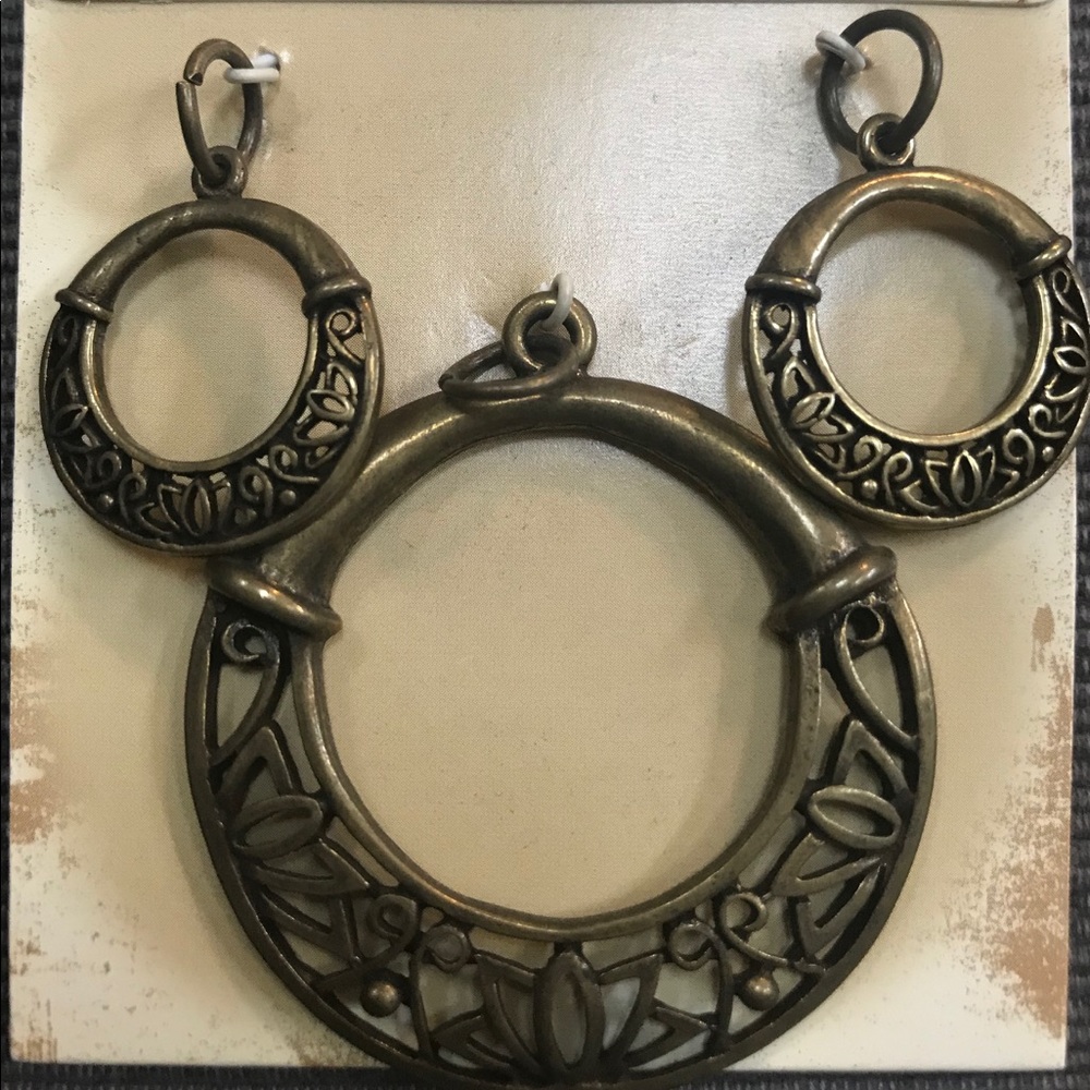RARE ANTIQUE BRONZE DESIGN PENDANT SET